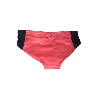 NIKE Women's Large Shine Stripe Hipster Bikini Swim Bottoms Pink Peach